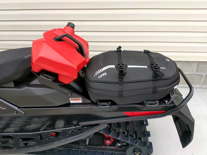 X3 Trail with LINQ™ 11 liter fuel caddy in the forward position and LINQ™ Adventure tunnel bag.